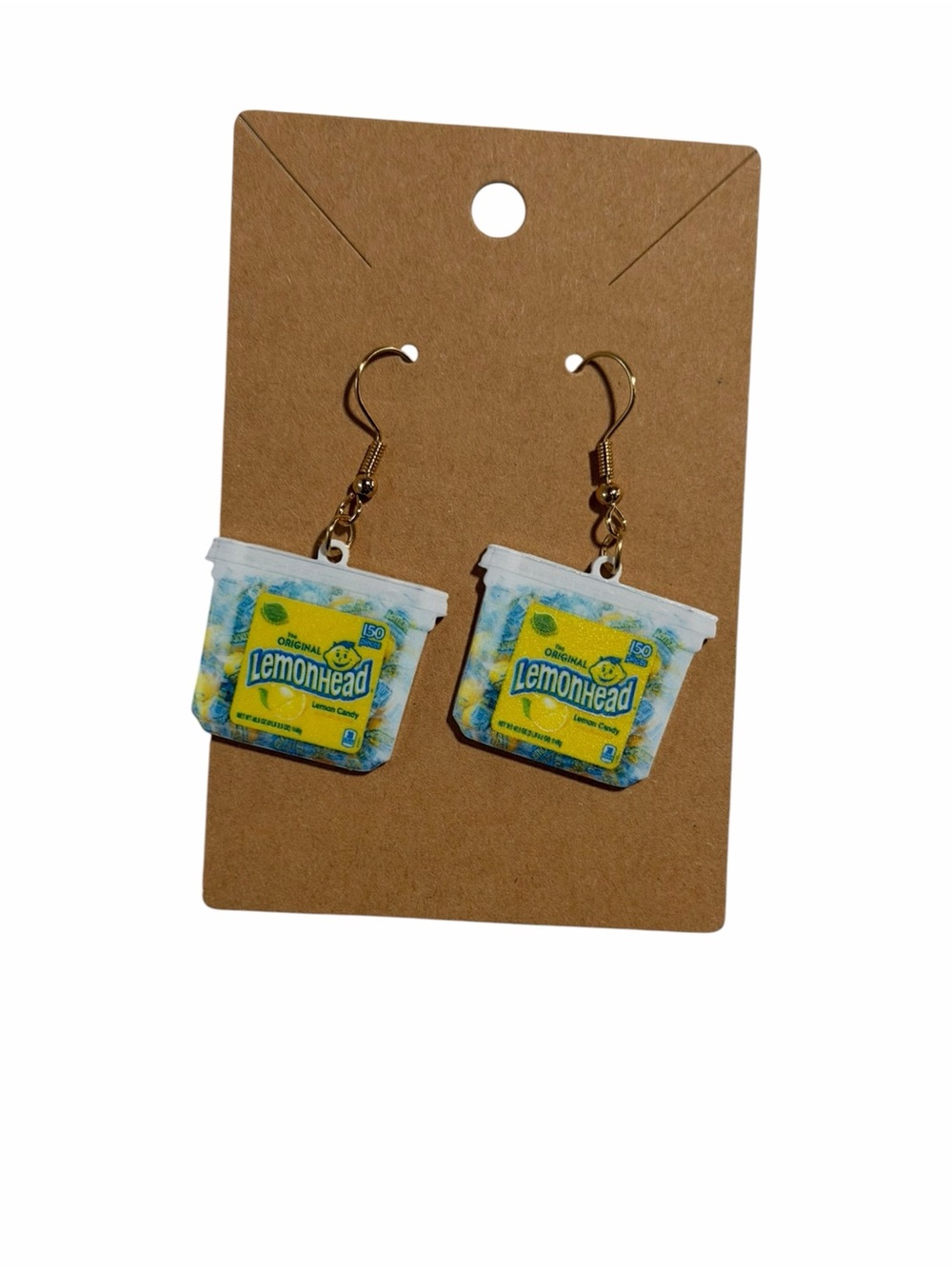 Lemon Hard Yellow Candy Dangle Earrings